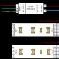 Device at diagram ng koneksyon ng LED RGB strip LED strip rgb 20 metro