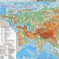 Hva er området til Eurasia, hva er de to delene?